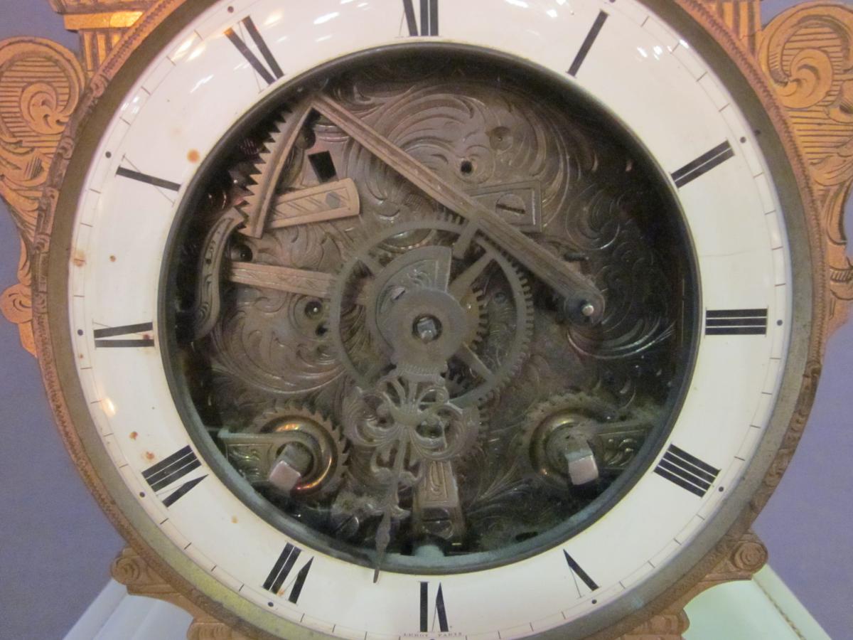 Pendule squelette de style Louis XVI, XIXème siècle-photo-4