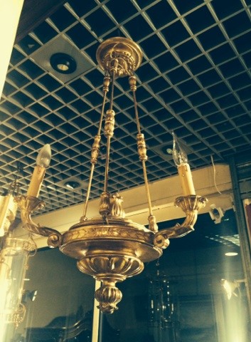 Empire Style Chandelier In Carved And Gilded Wood