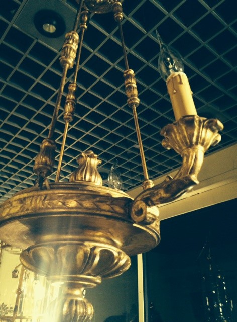 Empire Style Chandelier In Carved And Gilded Wood-photo-2