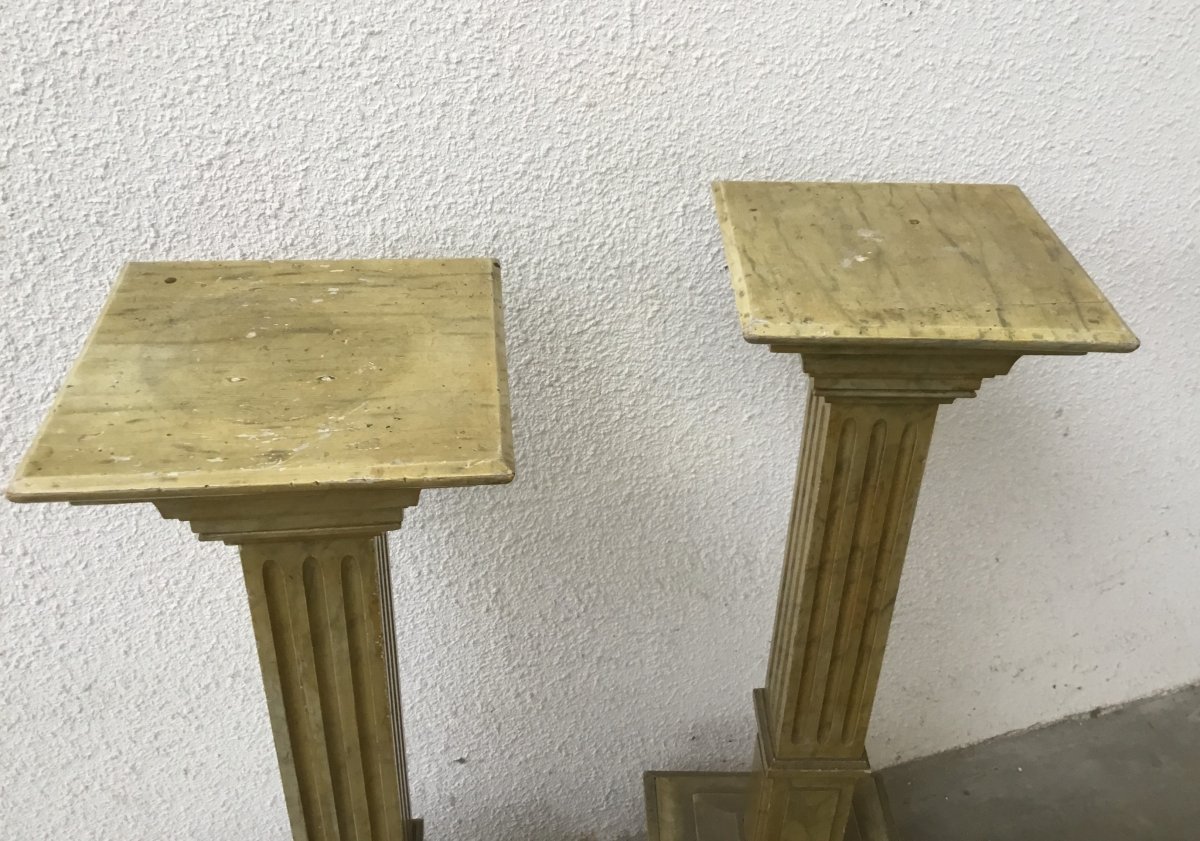 Pair Of Columns, 19th Century-photo-2