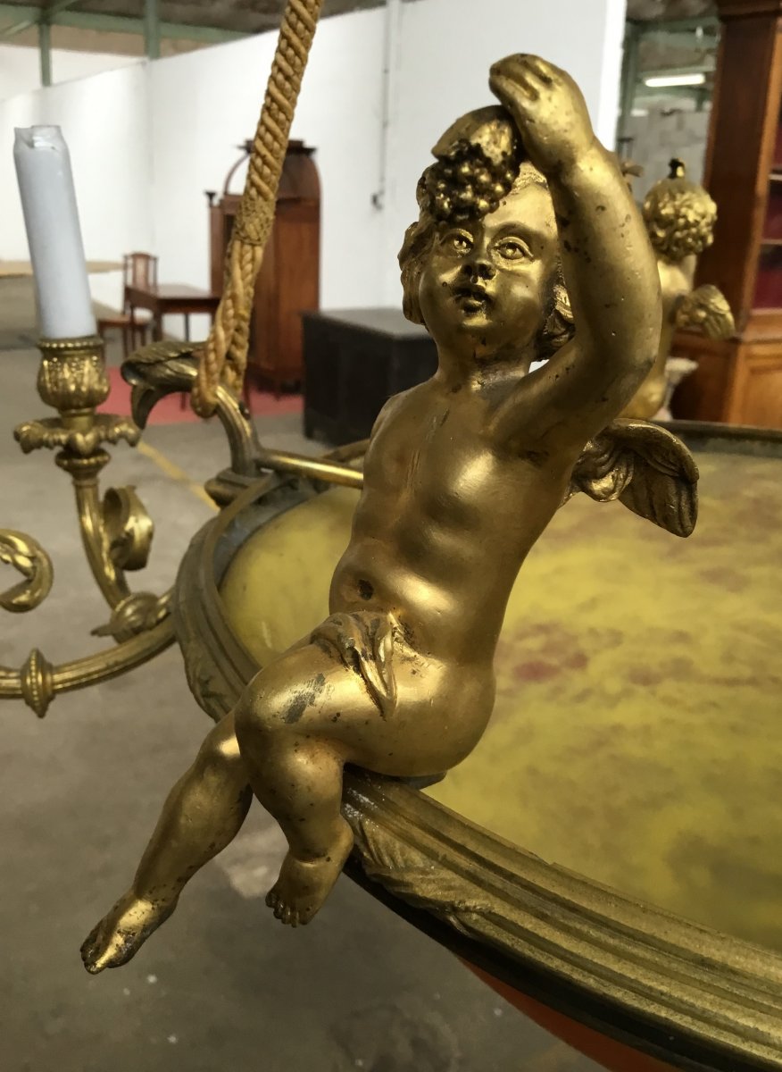 Daum Nancy - Gilt Bronze Chandelier-photo-5