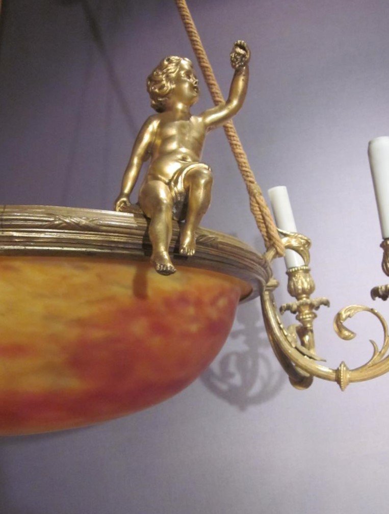 Daum Nancy - Gilt Bronze Chandelier