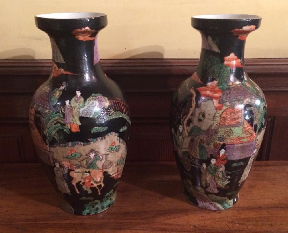 Paire de vases en porcelaine, Chine, XXe siècle