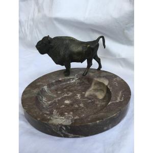 Bronze Bison With Brown Patina