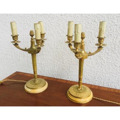 Paire de candélabres de style Empire