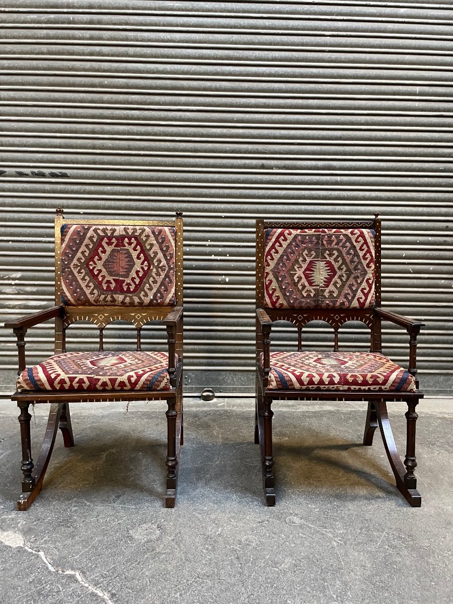 Pair Of Art Nouveau Armchairs-photo-3