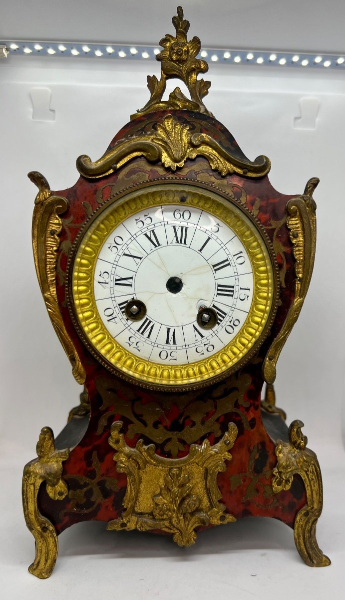Box Box Cartel Boulle Ecaille 19 Eme Century Clock Uhre Pendulum