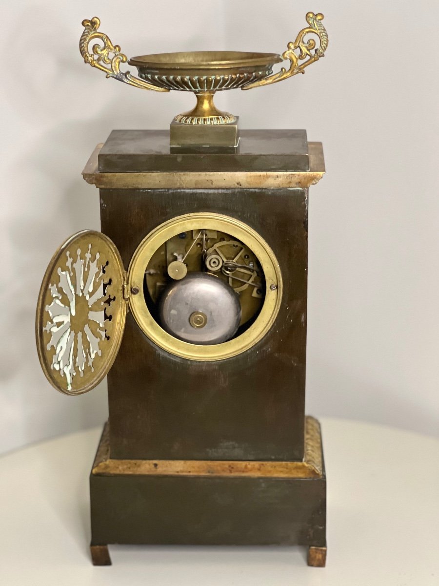 Cartel Pendule Borne En Bronze Debut 19 Eme Clock Uhre-photo-4