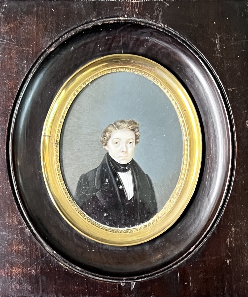 Miniature Portrait Of A Man, 19th Century Painting