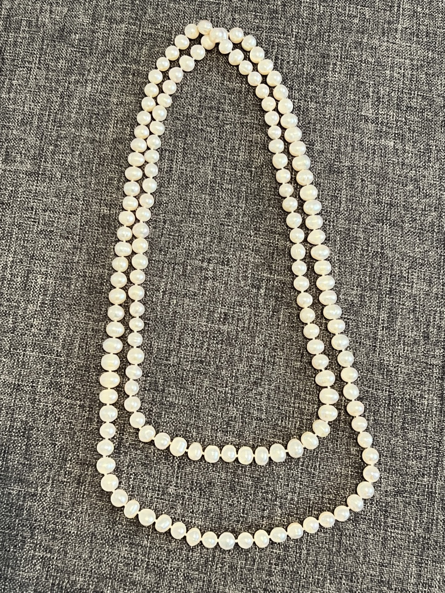 Grand Sautoir 145 Perles De Culture Environ 120 Cm