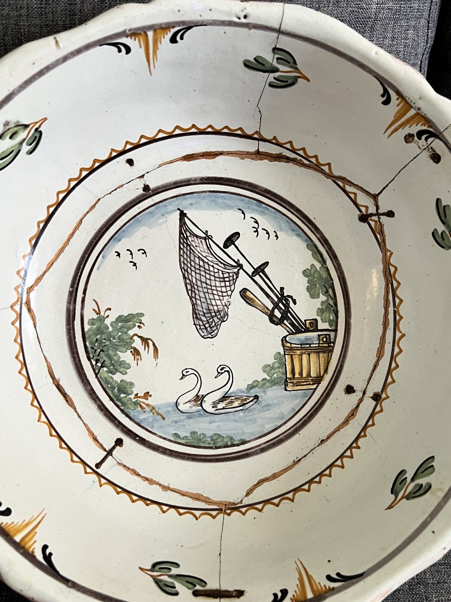 Lot De 3 Saladiers En Faience De Nevers 18n Eme Siècle-photo-3