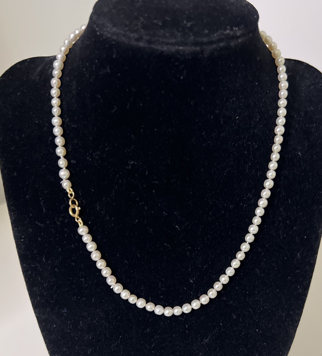 Collier Choker 91 Perles De Culture 41 Cm Fermoir Or 18k-photo-2