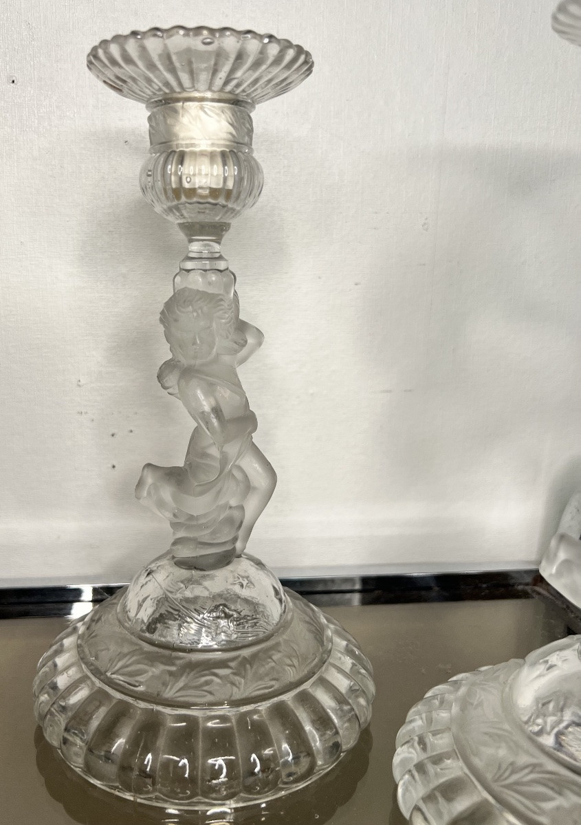 Paire De Bougeoirs Cristal De Portieux-photo-4