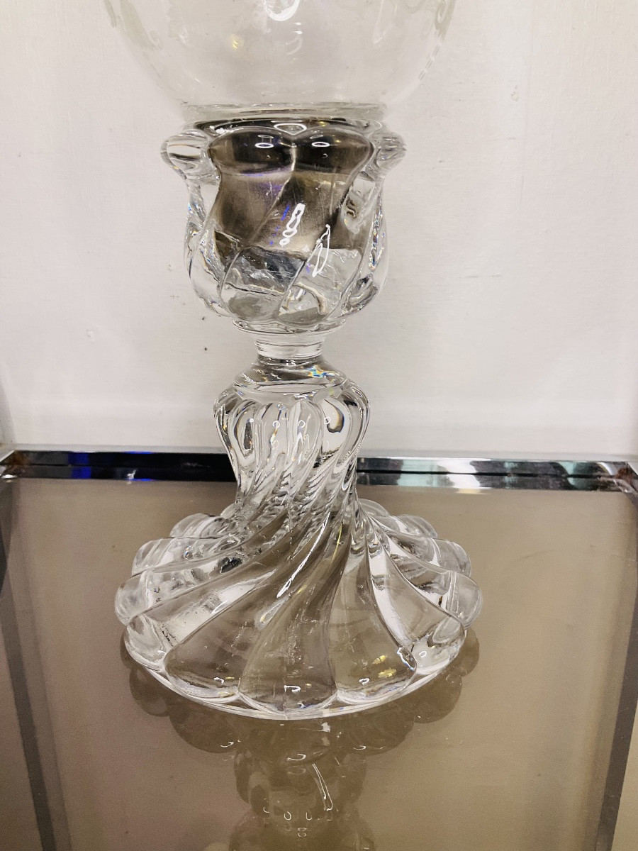 No. 1 Baccarat Crystal Tealight Candle Holder "bamboo Torso" Signed-photo-2
