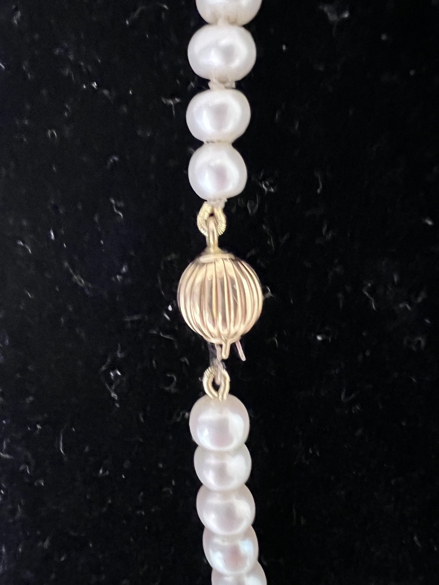 Collier 107 Perles De Culture Fermoir Or 18k 45 Cm-photo-4