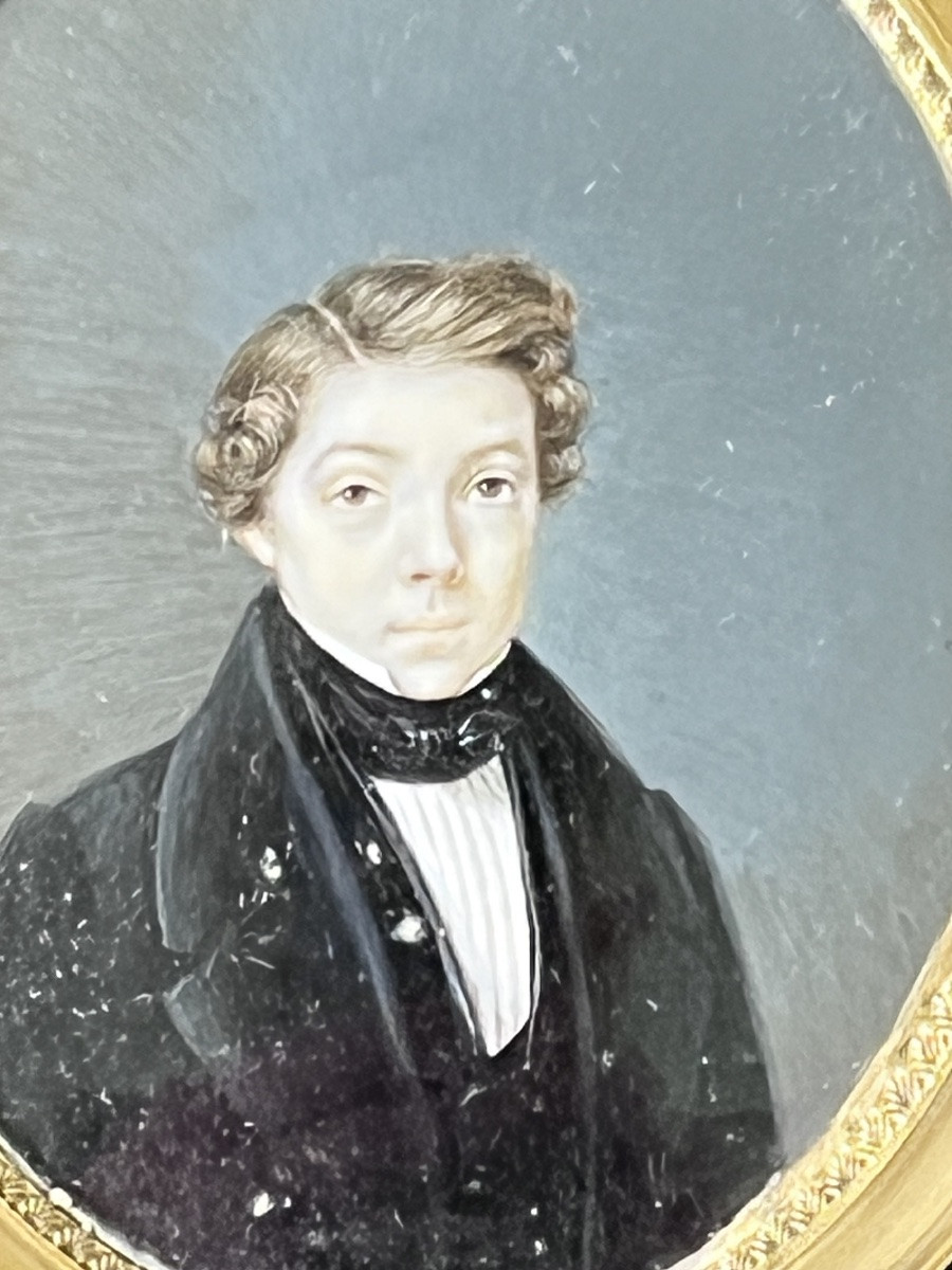 Miniature Portrait Homme 19 Eme peinture-photo-2