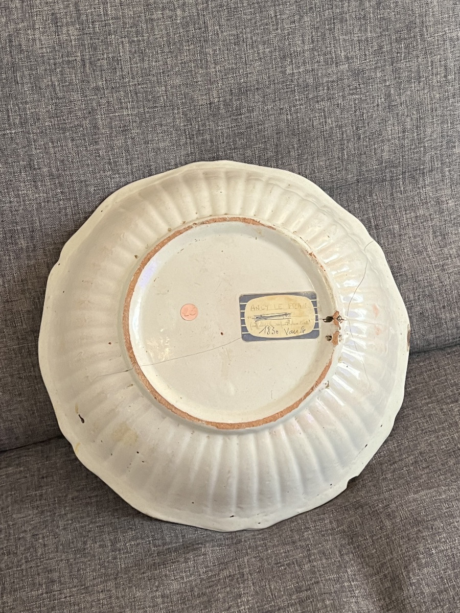 Large Earthenware Salad Bowl With Chinese Decor Ancy Le Franc 18th Century-photo-3