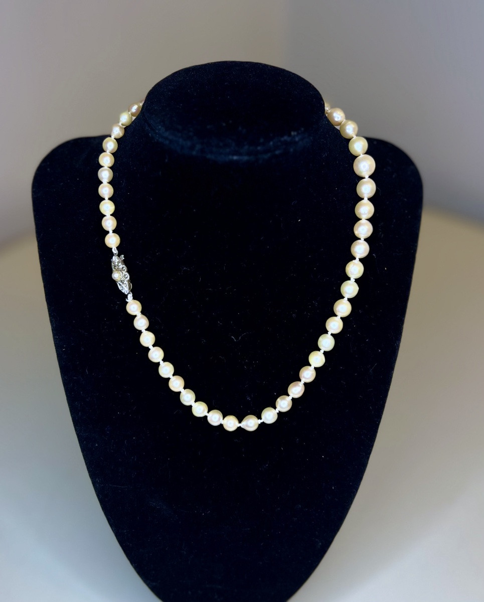 Collier 51 Perles De Culture Des Mers Du Sud Fermoir Argent 950 41 Cm-photo-2