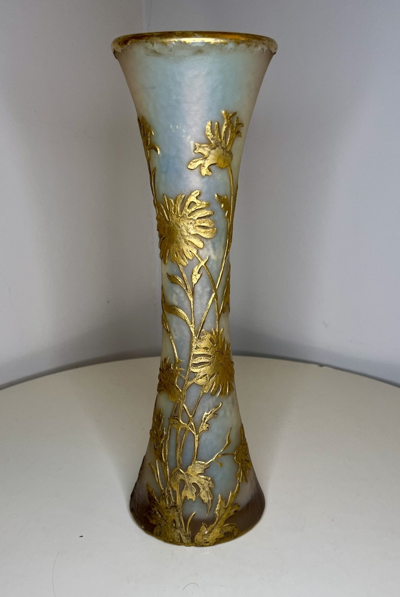 Grand Vase Diabolo Pâte De Verre Daum 19 Eme Siècle pate de verre-photo-1