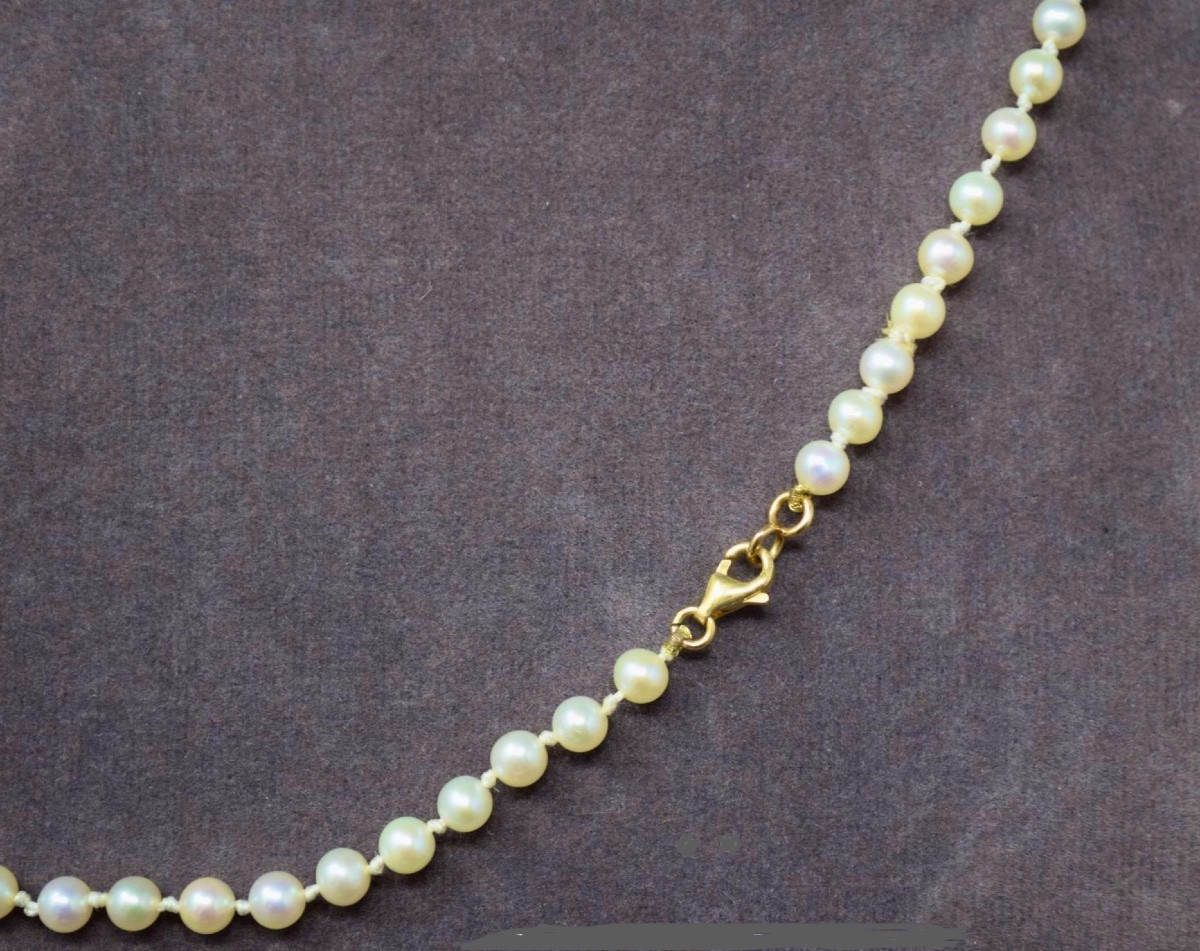 Collier 92 Perles De Culture Fermoir Or 18k 53cm-photo-2