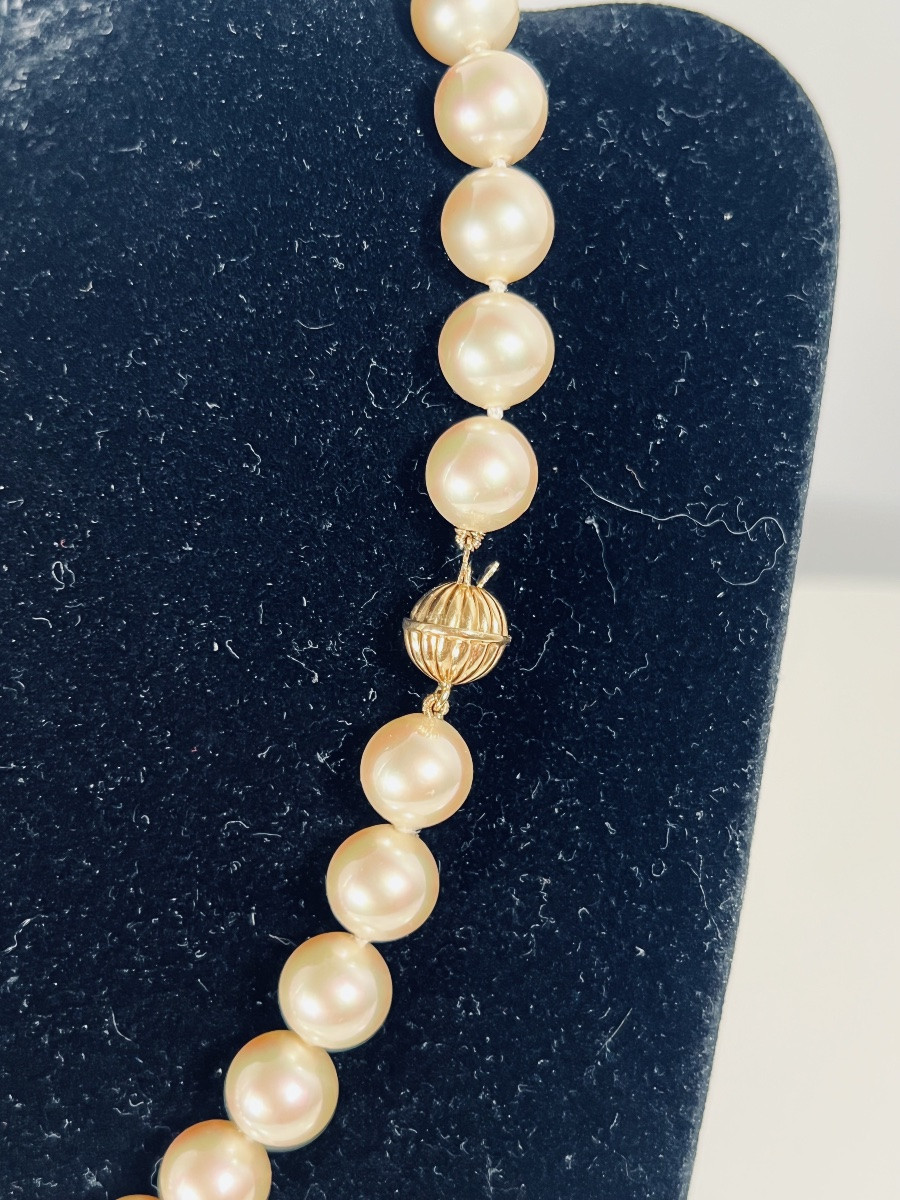 Collier 37 perles fermoir or 18K 41,5 cm-photo-3