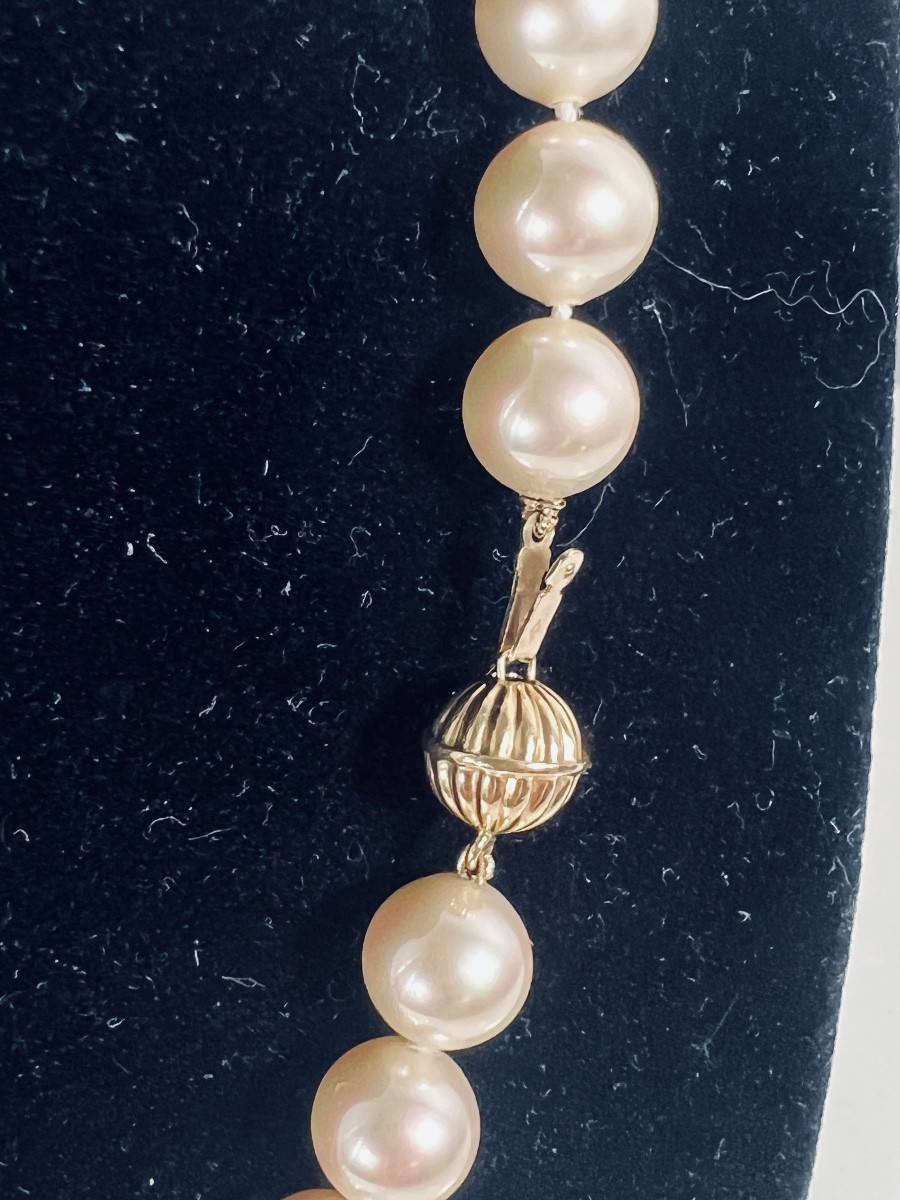 Collier 37 perles fermoir or 18K 41,5 cm-photo-4