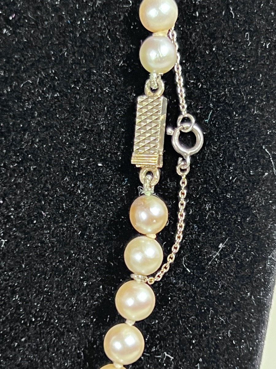 COLLIER 65 PERLES DE CULTURE AKOYA FERMOIR OR 750°/°° 46 CM-photo-3