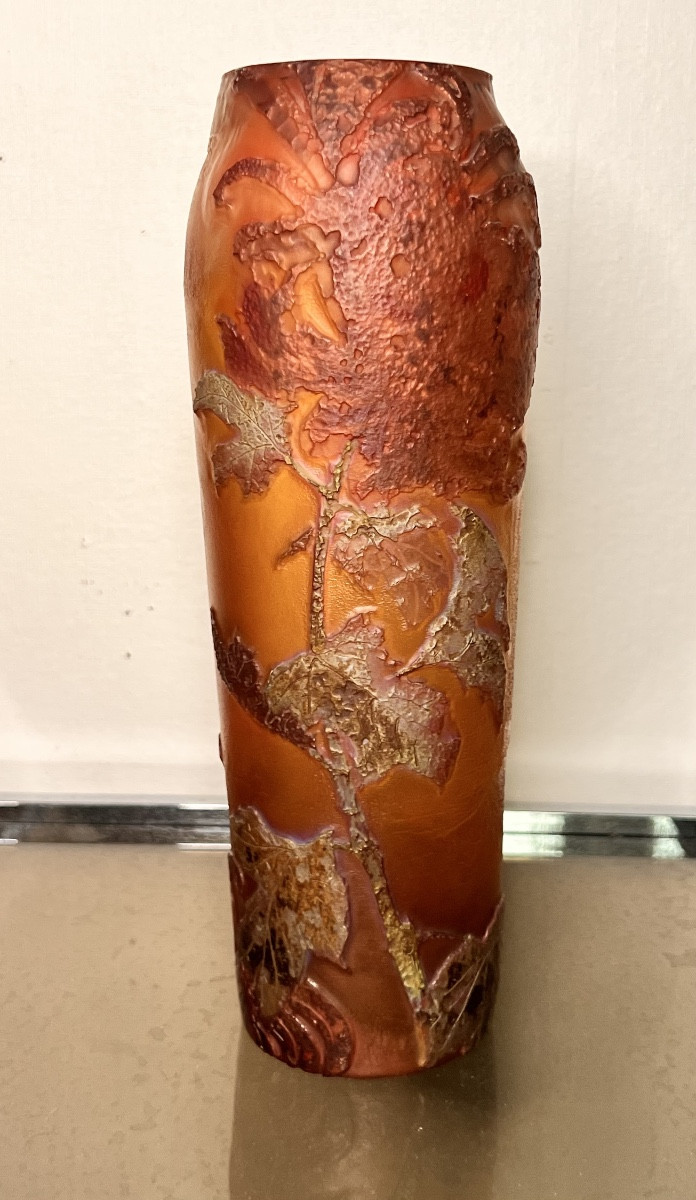 VASE PÂTE DE VERRE LEGRAS VERRERIE DE PANTIN ART DECO ART NOUVEAU