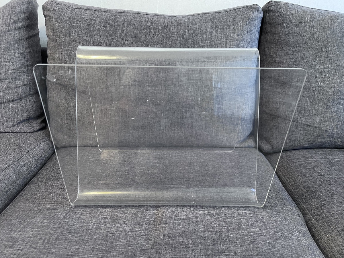 Modernist Pop Space Age Magazine Rack Plexiglas Crystal Vintage 70s-photo-3
