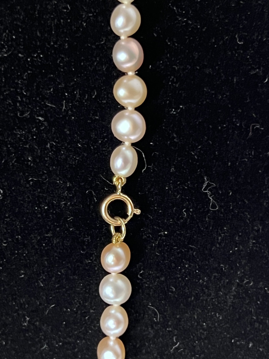 Cultured Pearl Necklace 45 Cm 750°/°° Gold Clasp-photo-2