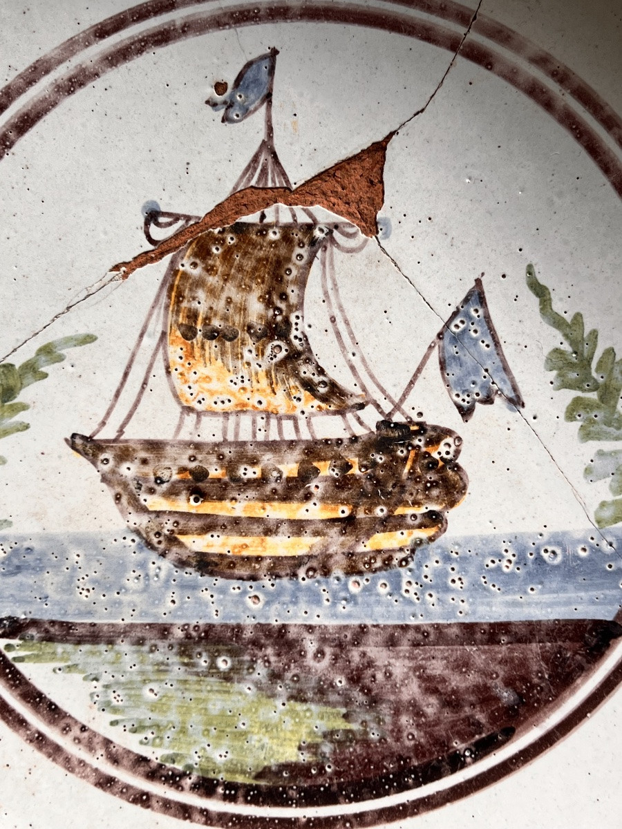 18th Century Galleon Ship Nerver Salad Bowl-photo-2