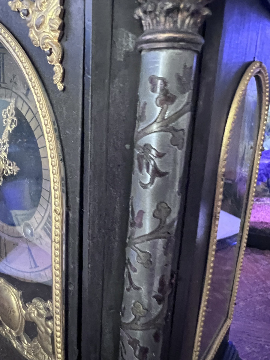 Cartel pendule religieuse XIX eme siècle marqueterie boulle BA-photo-4