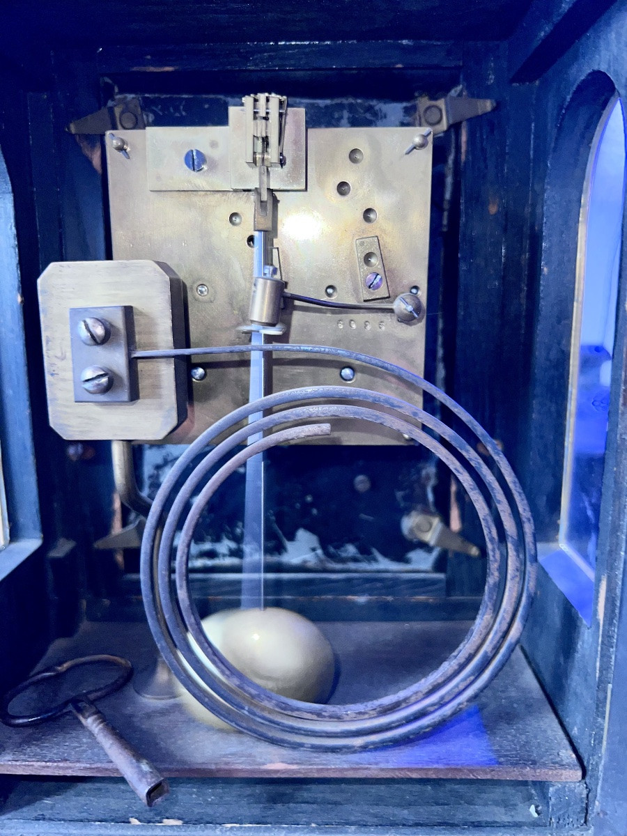 Cartel pendule religieuse XIX eme siècle marqueterie boulle BA-photo-6