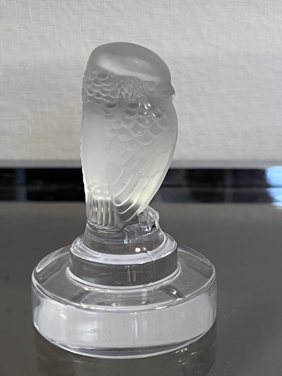 Sujet mascotte sculpture cristal Lalique france hibou-photo-2