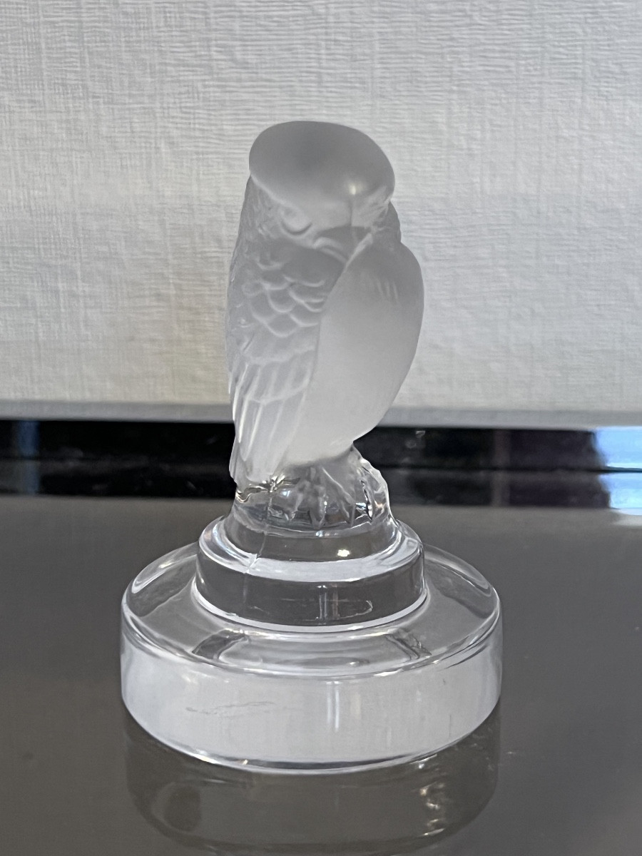 Sujet mascotte sculpture cristal Lalique france hibou