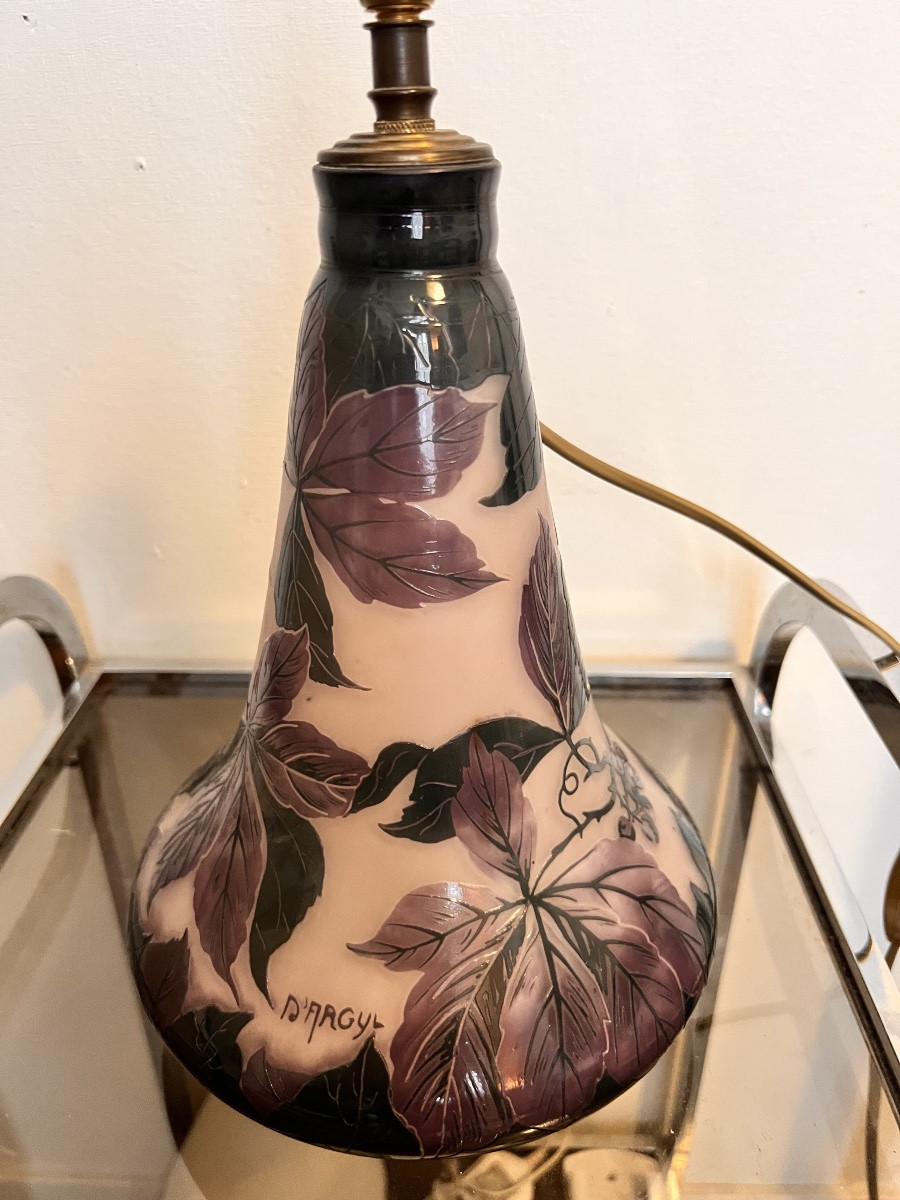 Vase Or Lamp Base In Pâte De Verre (glass Paste) By Argyl - Daum - Legras-photo-5