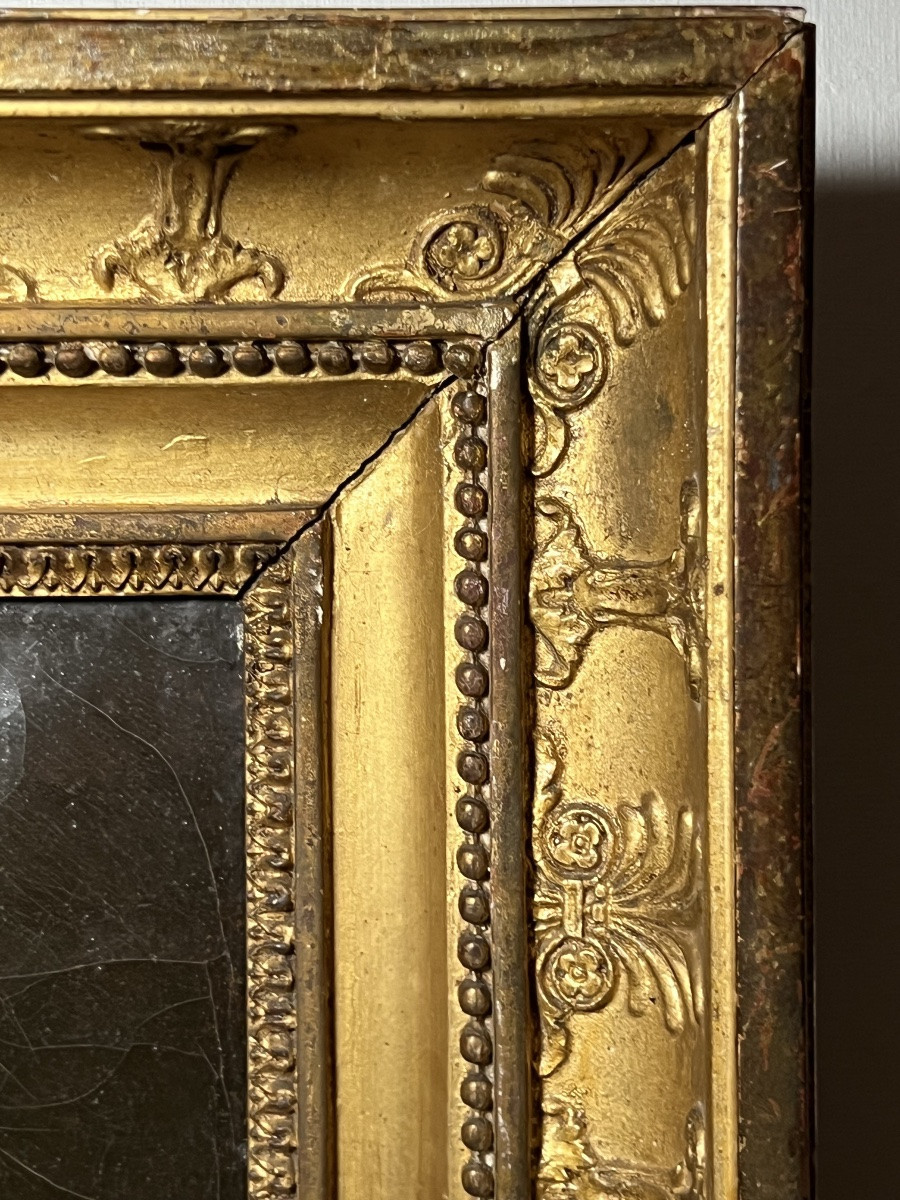 Peinture portrait d’élégante école française 19 eme siècle huile sur toile-photo-3