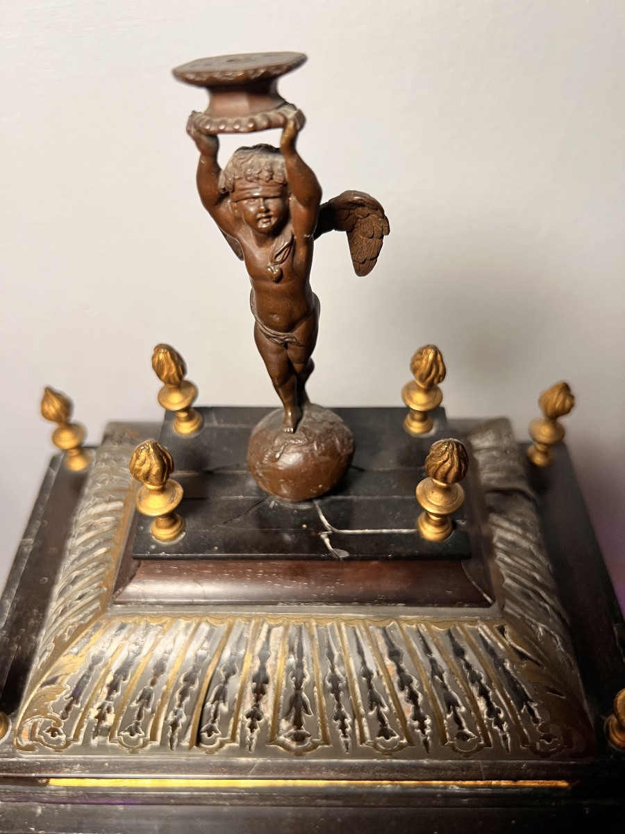 19th Century Religious Cartel Clock With Boulle Marquetry By Bailly-photo-3