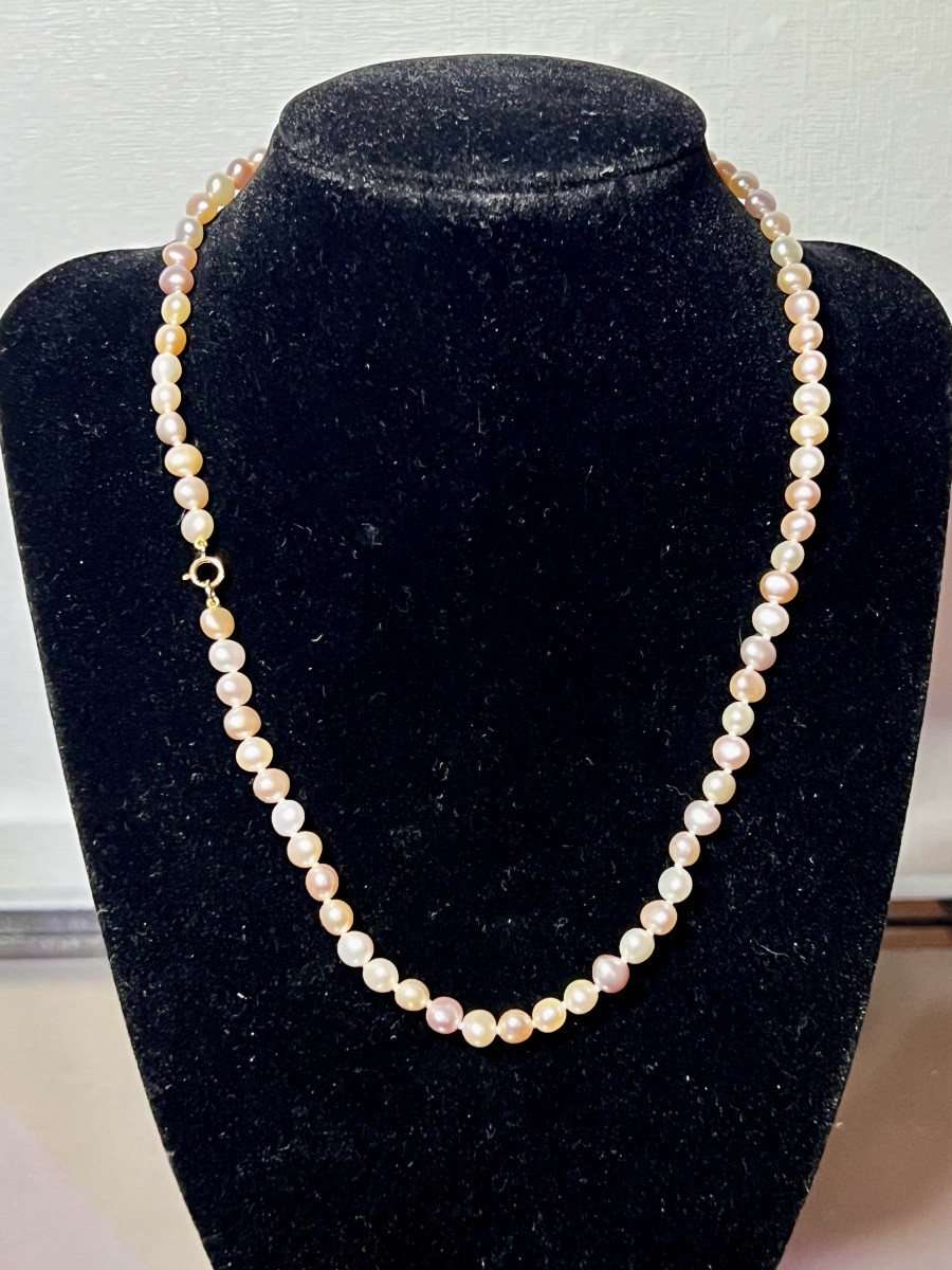 Collier 77 Perles De Culture 45 Cm Fermoir Or 750 °/°°-photo-3