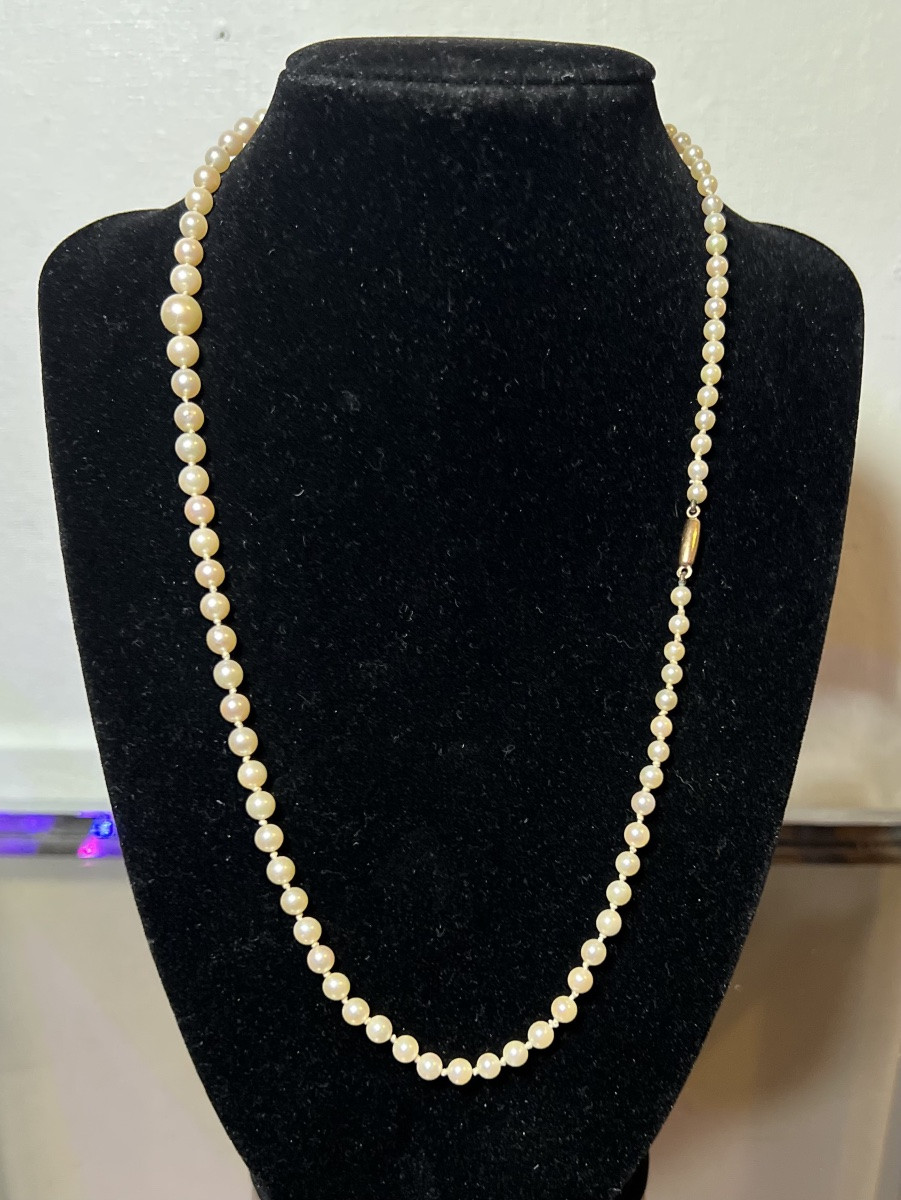 Necklace With 91 Cultured Pearls, 18k Gold Clasp, 51.5 Cm-photo-2