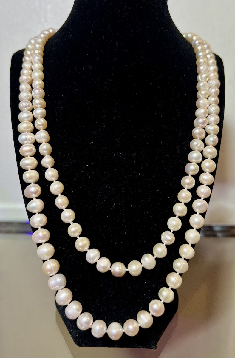 Large Necklace With 145 Cultured Pearls, Approximately 120 Cm-photo-2