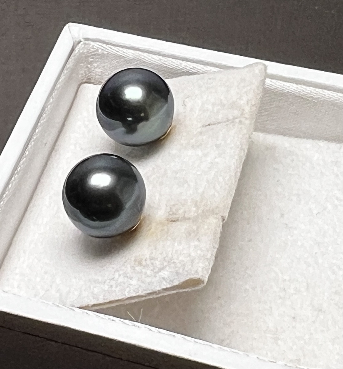 Paire De Boucles D’oreille Perles De Tahiti Monture Or 18k-photo-3