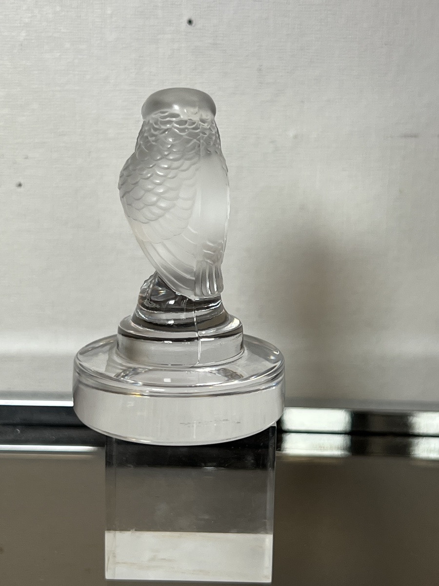 Sujet mascotte sculpture cristal Lalique france hibou-photo-2