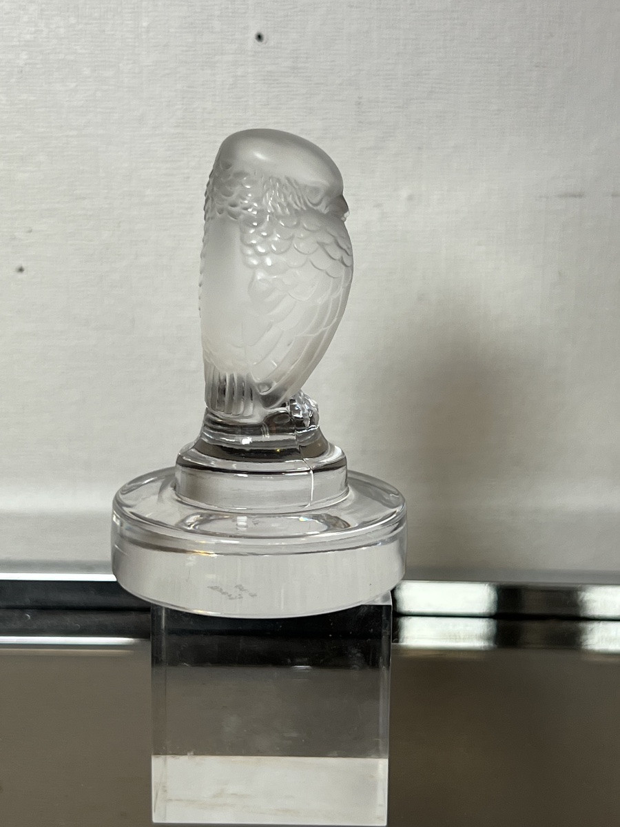 Sujet mascotte sculpture cristal Lalique france hibou-photo-1