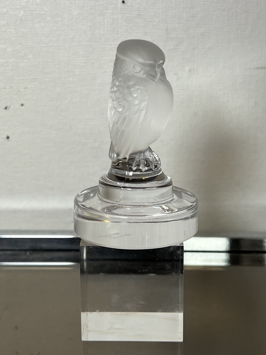 Sujet mascotte sculpture cristal Lalique france hibou