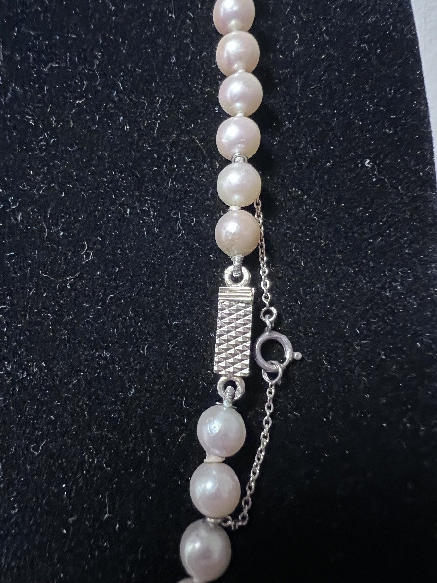 65 Akoya Cultured Pearl Necklace, 18k Gold Clasp, 46 Cm-photo-3