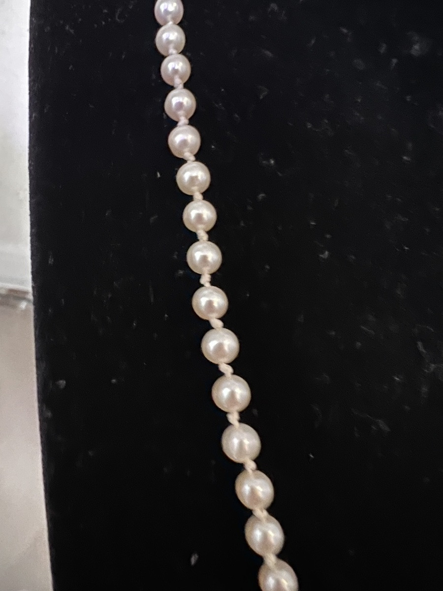 Collier choker 92 perles de culture fermoir or 18K 53 cm-photo-2