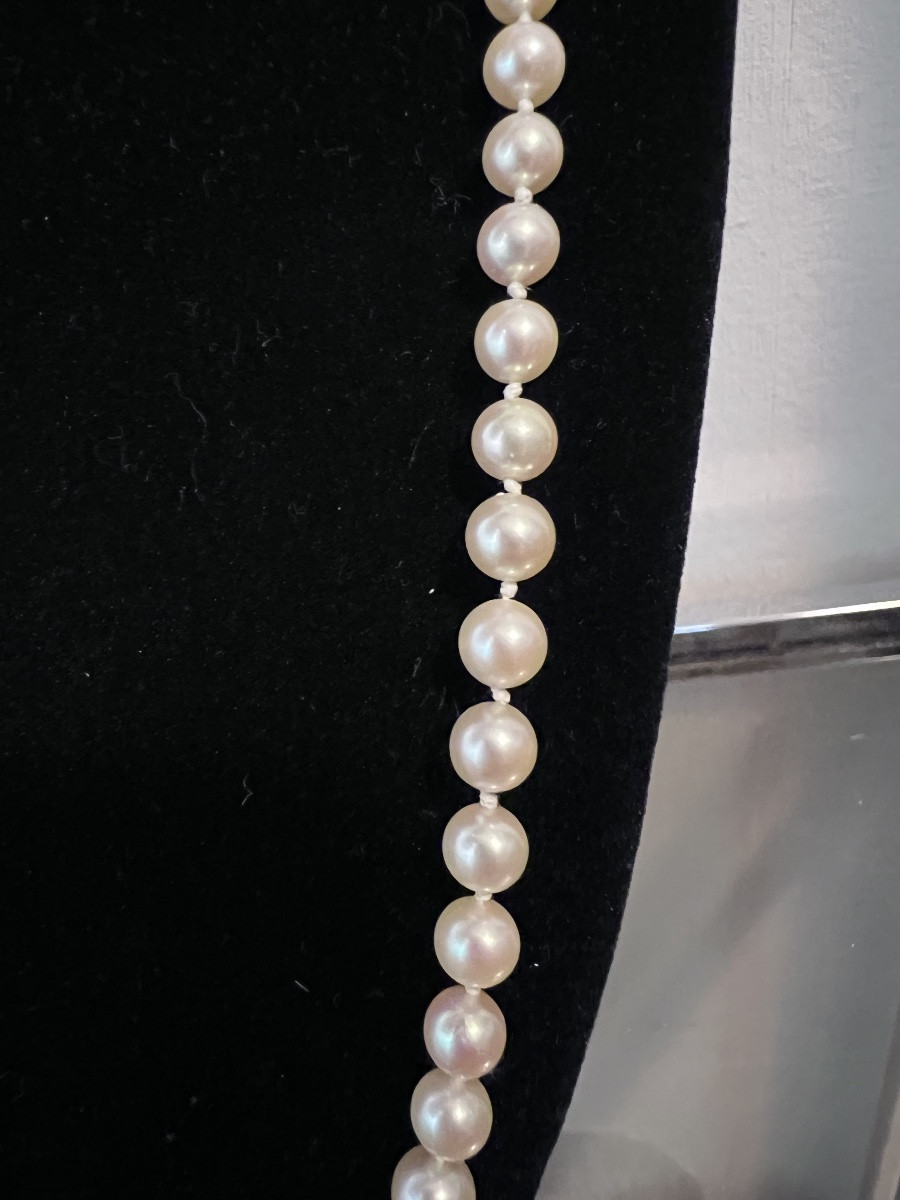 Necklace 73 Akoya Cultured Pearls 18k Gold Clasp In A Pearl 61 Cm-photo-3