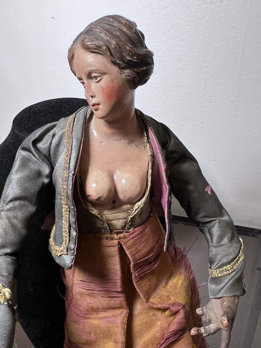 Neapolitan Santon Italy 18th Century Nativity Scene Woman-photo-2
