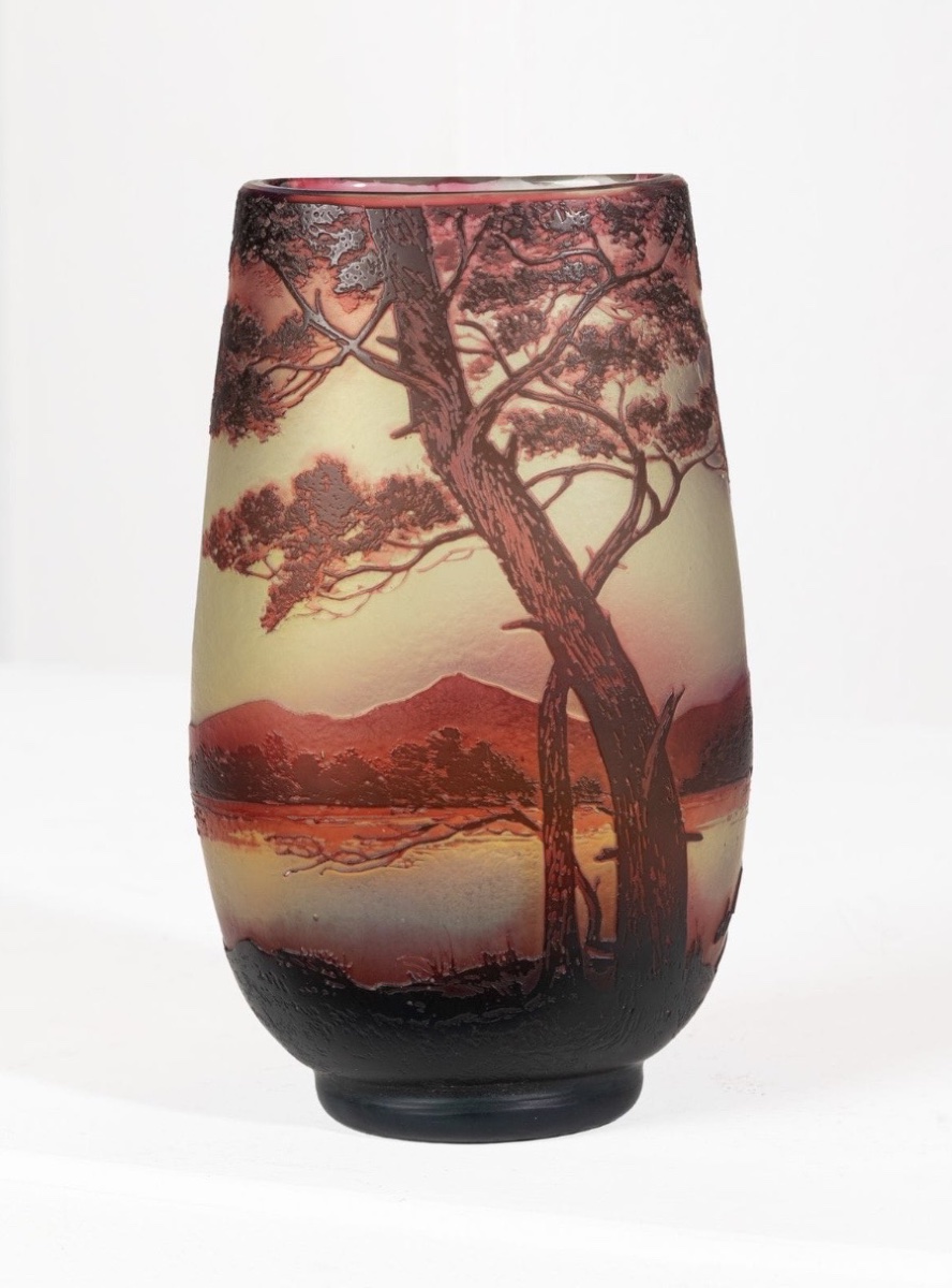 Glass Paste Vase Devez Art Nouveau Art Déco ( Gallé Daum )